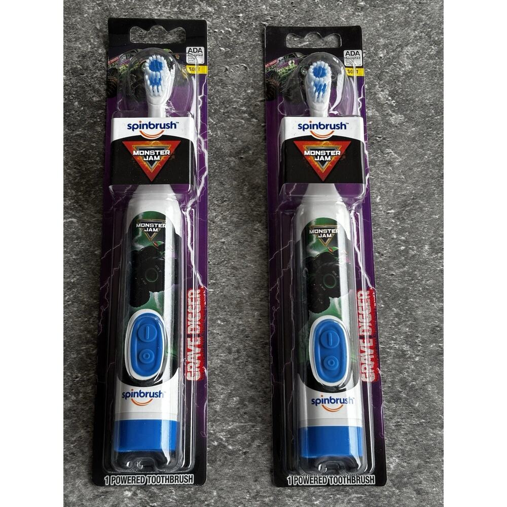 Spinbrush Monster Jam Battery Powered Toothbrush:, New Sealed 2 Pk